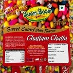 Boom Boom Chattam Chatta Sweet Saunf Mint Flavour Candy | Sugar Boiled Confectionery | Pack of 60 Pouches